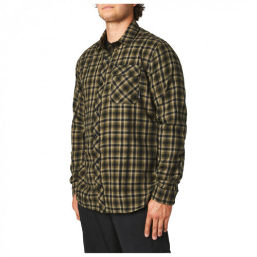 Fox Jail Break LS Woven – Langarm-Shirt, Sandgewaschen, Schwarz-weiß Gestreift